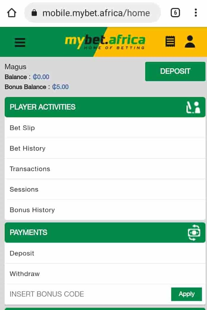 Mybet bonus credited