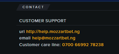 Mozzartbet customer support Nigeria