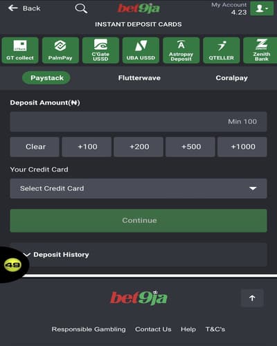 Bet9ja App Deposit