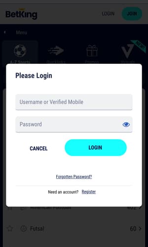 Betking Mobile App Login