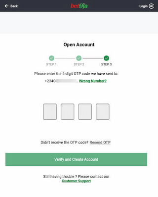 Bet9ja registration verify