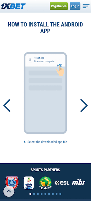 Install your 1xbet apk on your android device