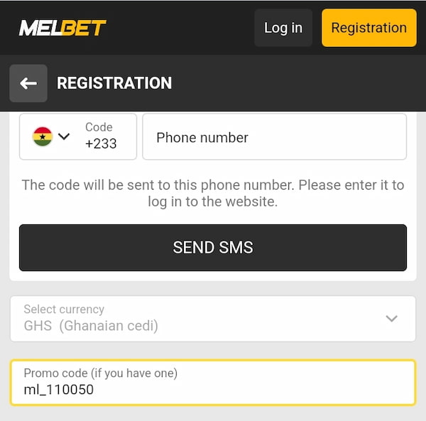 Melbet Promo Code column entry