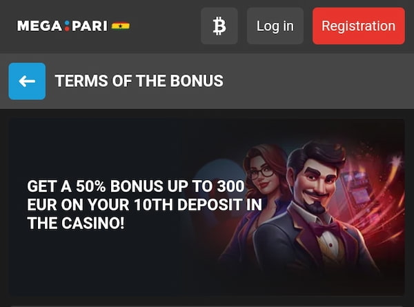 Megapari Casino 10th Deposit promo