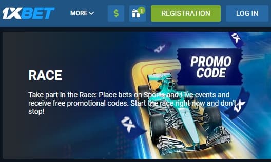 1xbet race promo code offer