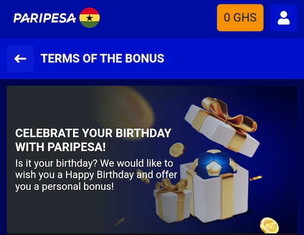 Paripesa Birthday promo