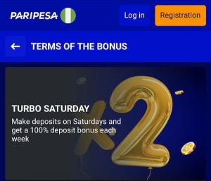 Paripesa Turbo Saturday Offer