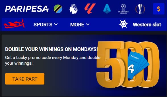 Paripesa double your winnings on Monday offer