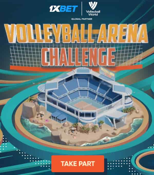 1xbet volleyball arena challenge offer